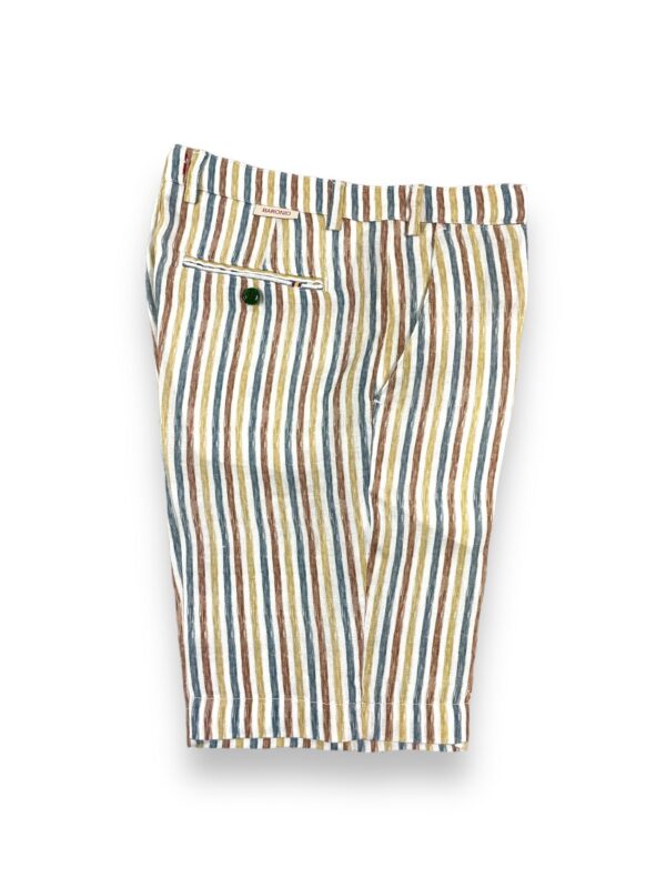 BERMUDA A RIGHE IN LINO COLOR RIGHE COLORATE