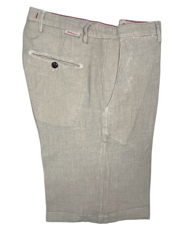 BERMUDA CHINO REGULAR FIT IN LINO COLOR BEIGE