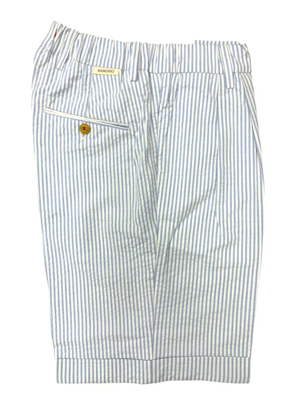 BERMUDA COMFORT FIT IN GABARDINE A RIGHE CELESTI