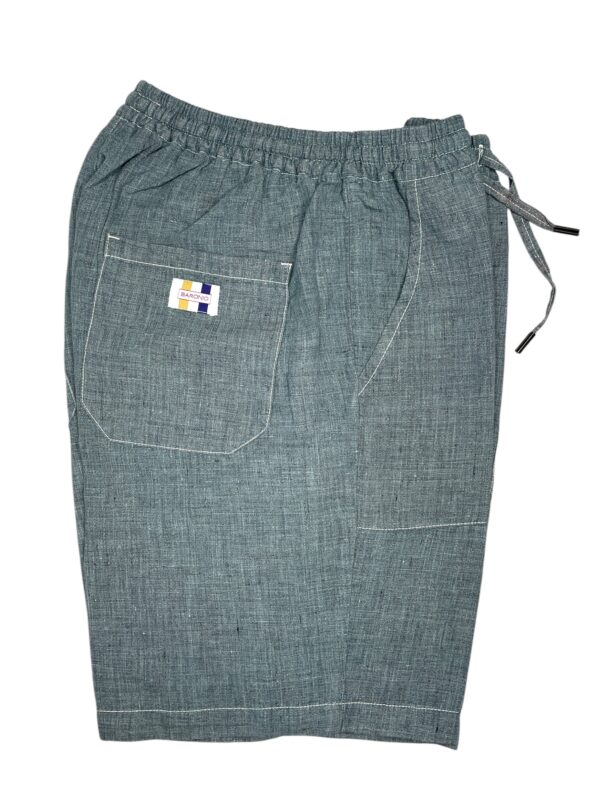 BERMUDA CON COULISSE ED ELASTICO IN VITA COLOR BLU