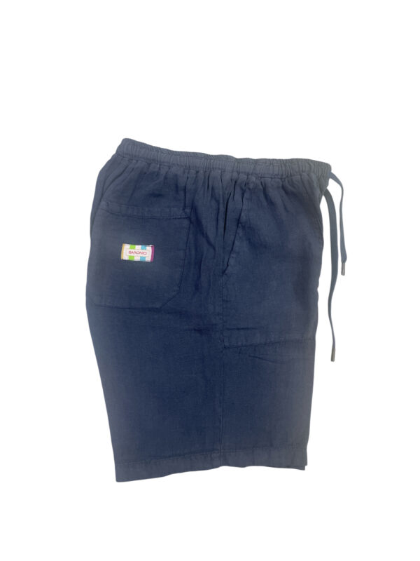 BERMUDA CON COULISSE IN LINO COLOR BLU CHIARO