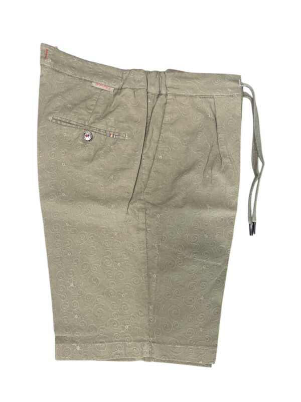 BERMUDA CON COULISSE RICAMATO IN COTONE COLOR VERDE OLIVA