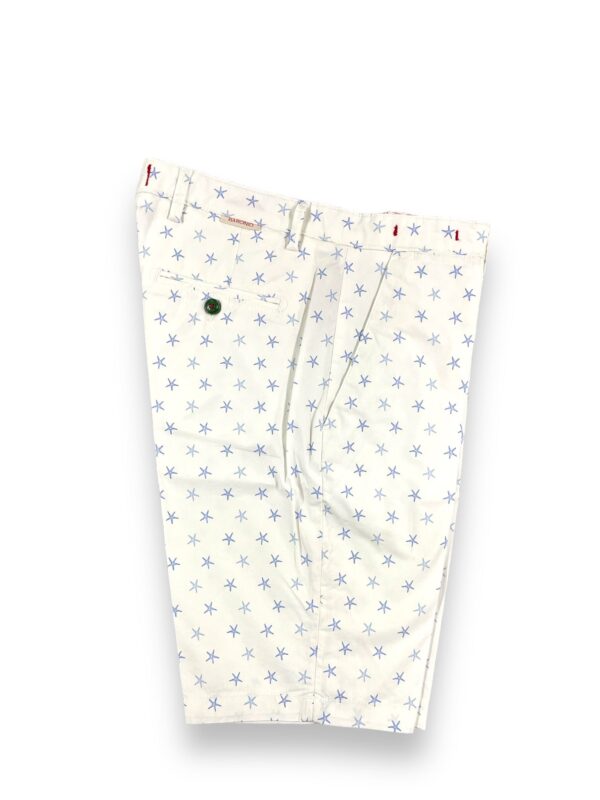 BERMUDA FANTASIA REGULAR FIT BIANCO CON FANTASIA STELLE MARINE