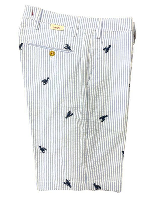 BERMUDA IN GABARDINE A RIGHE CELESTE