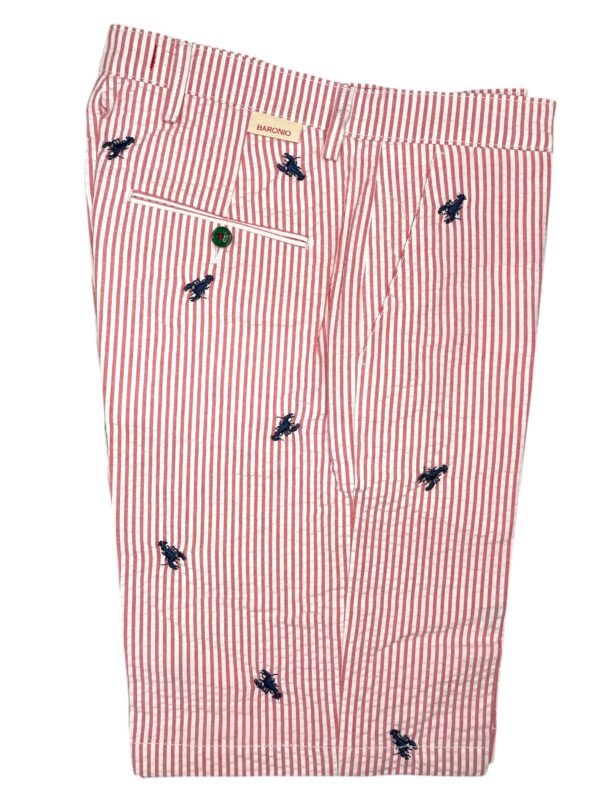 BERMUDA IN GABARDINE A RIGHE ROSSE