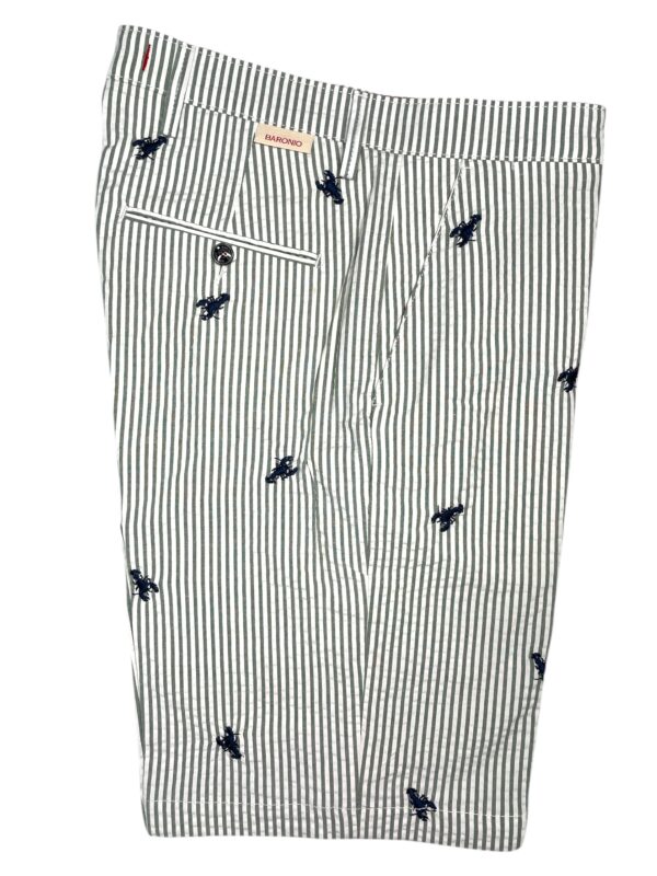 BERMUDA IN GABARDINE A RIGHE VERDE OLIVA