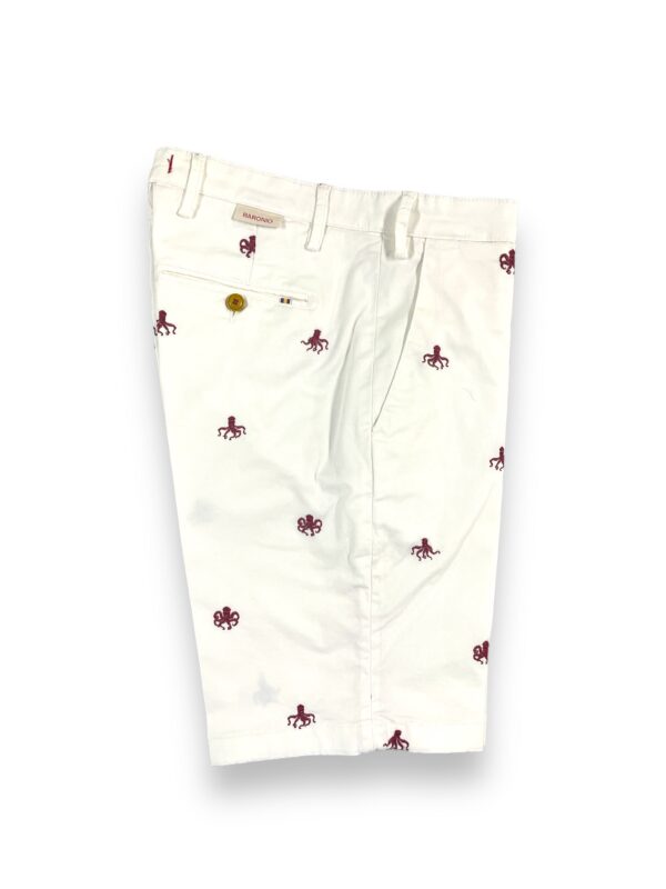 BERMUDA IN GABARDINE COLOR BIANCO CON FANTASIE POLPI