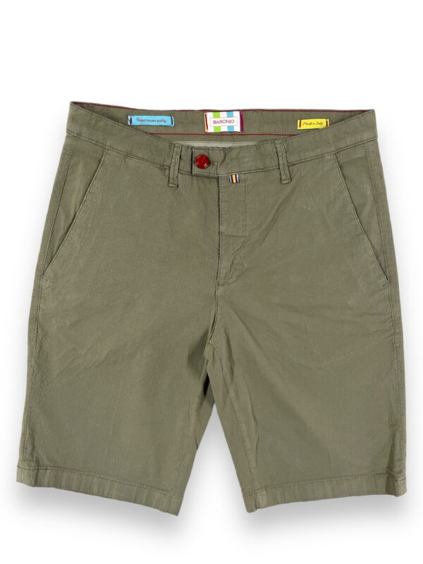 BERMUDA REGULAR FIT IN COTONE SEERSUCKER COLOR VERDE OLIVA