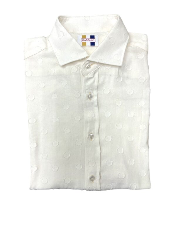 CAMICIA COLLO FRANCESE CON RICAMO COLOR BIANCO