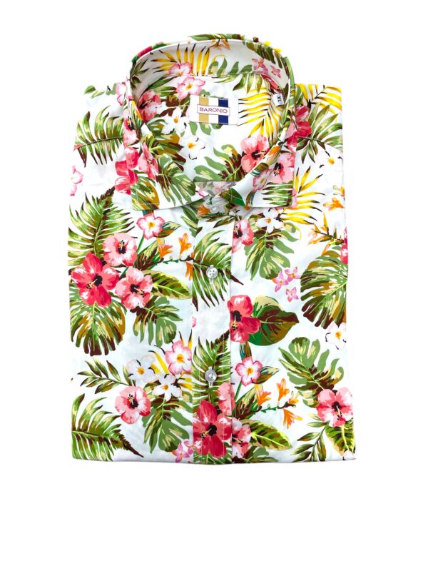 CAMICIA COLLO FRANCESE IN COTONE COLOR FLOREALE