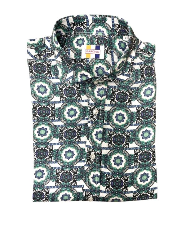 CAMICIA COLLO FRANCESE IN COTONE COLOR FLOREALE