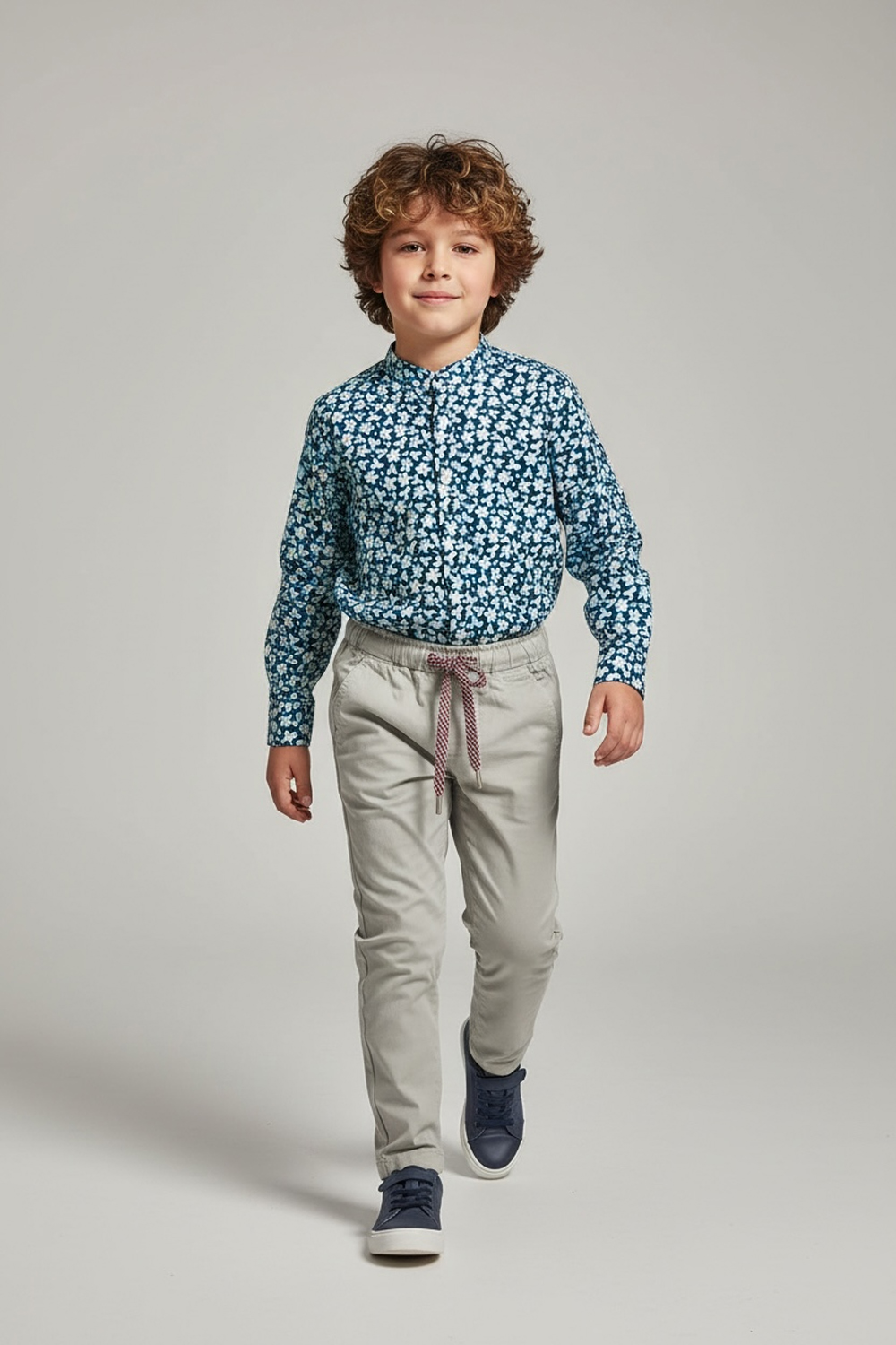 CAMICIA KIDS STAMPATA IN LINO COLOR VAR-01
