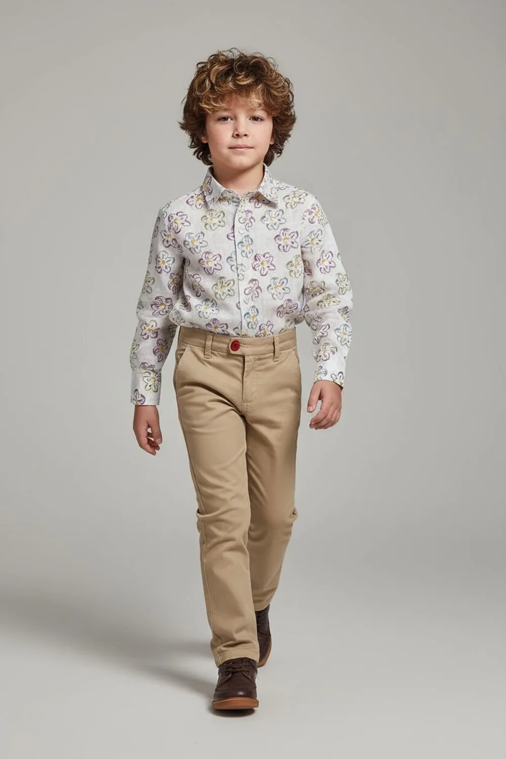 CAMICIA KIDS REGULAR FIT 100% LINO COLOR UNICO