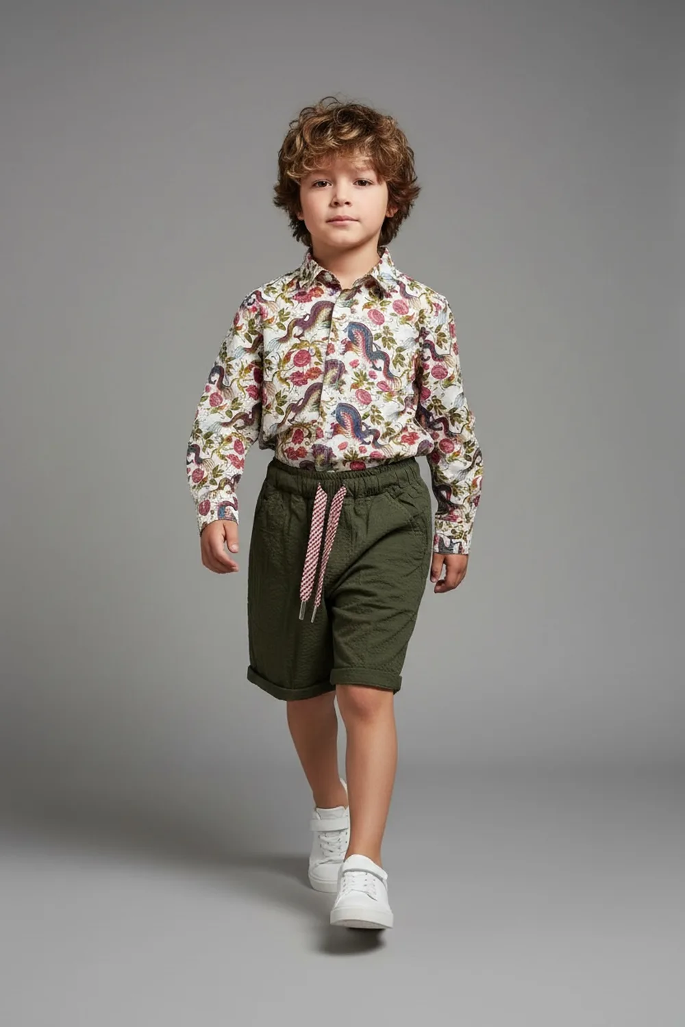 CAMICIA KIDS REGULAR FIT 100% LINO COLOR UNICO