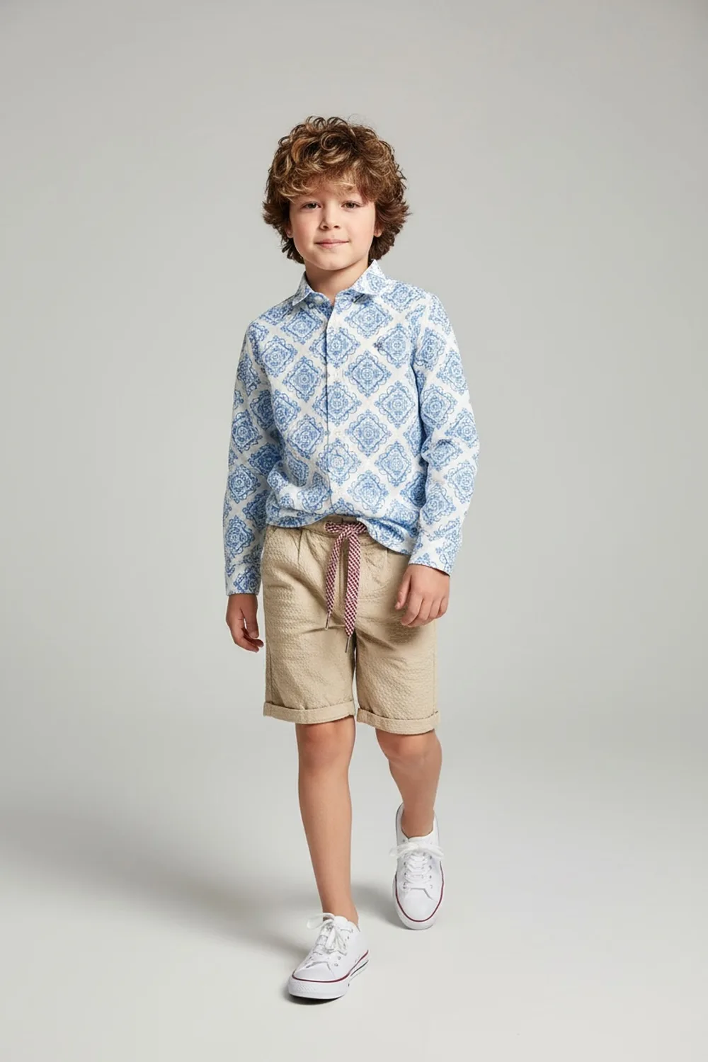 CAMICIA KIDS STAMPATA IN LINO COLOR UNICO