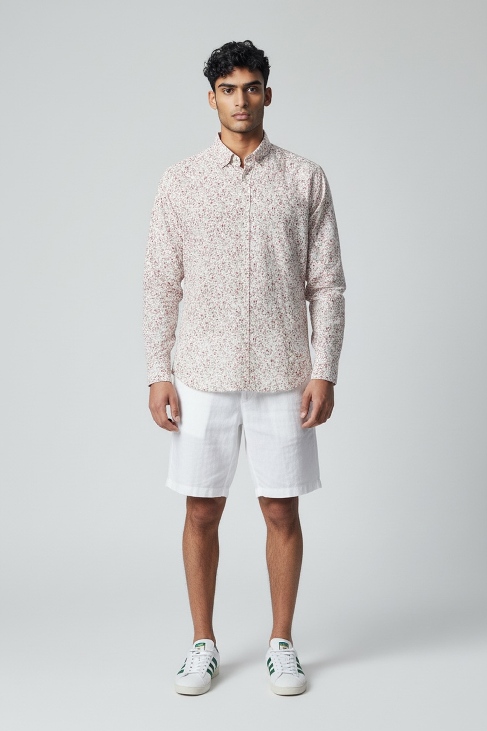 CAMICIA REGULAR FIT IN PURO LINO STAMPATO