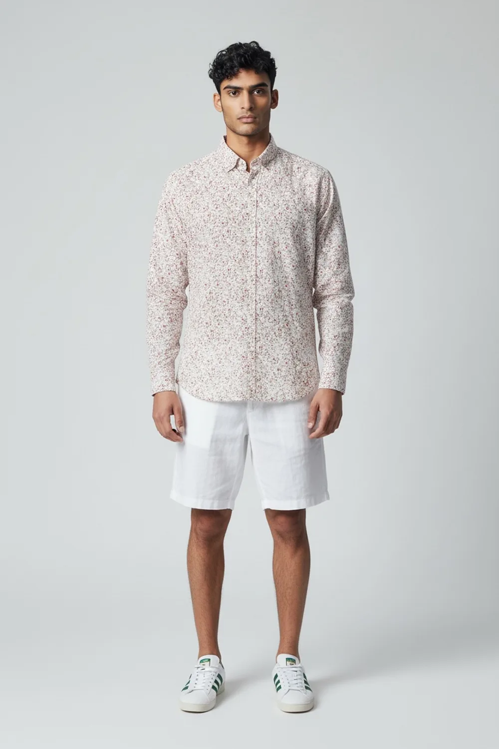CAMICIA REGULAR FIT IN PURO LINO STAMPATO