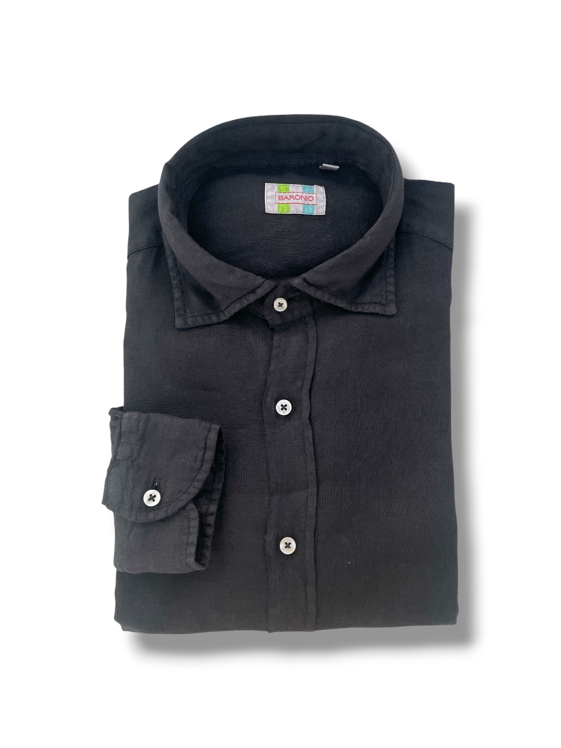 CAMICIA REGULAR FIT IN LINO COLOR BLU SCURO - immagine 3
