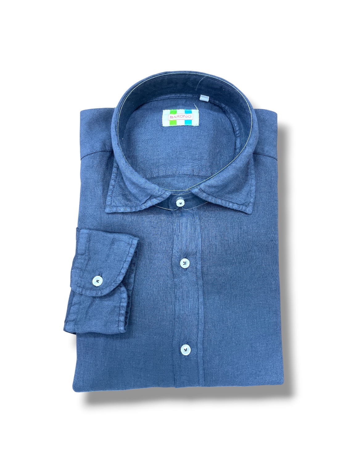 CAMICIA REGULAR FIT IN LINO COLOR BLU CHIARO - immagine 3