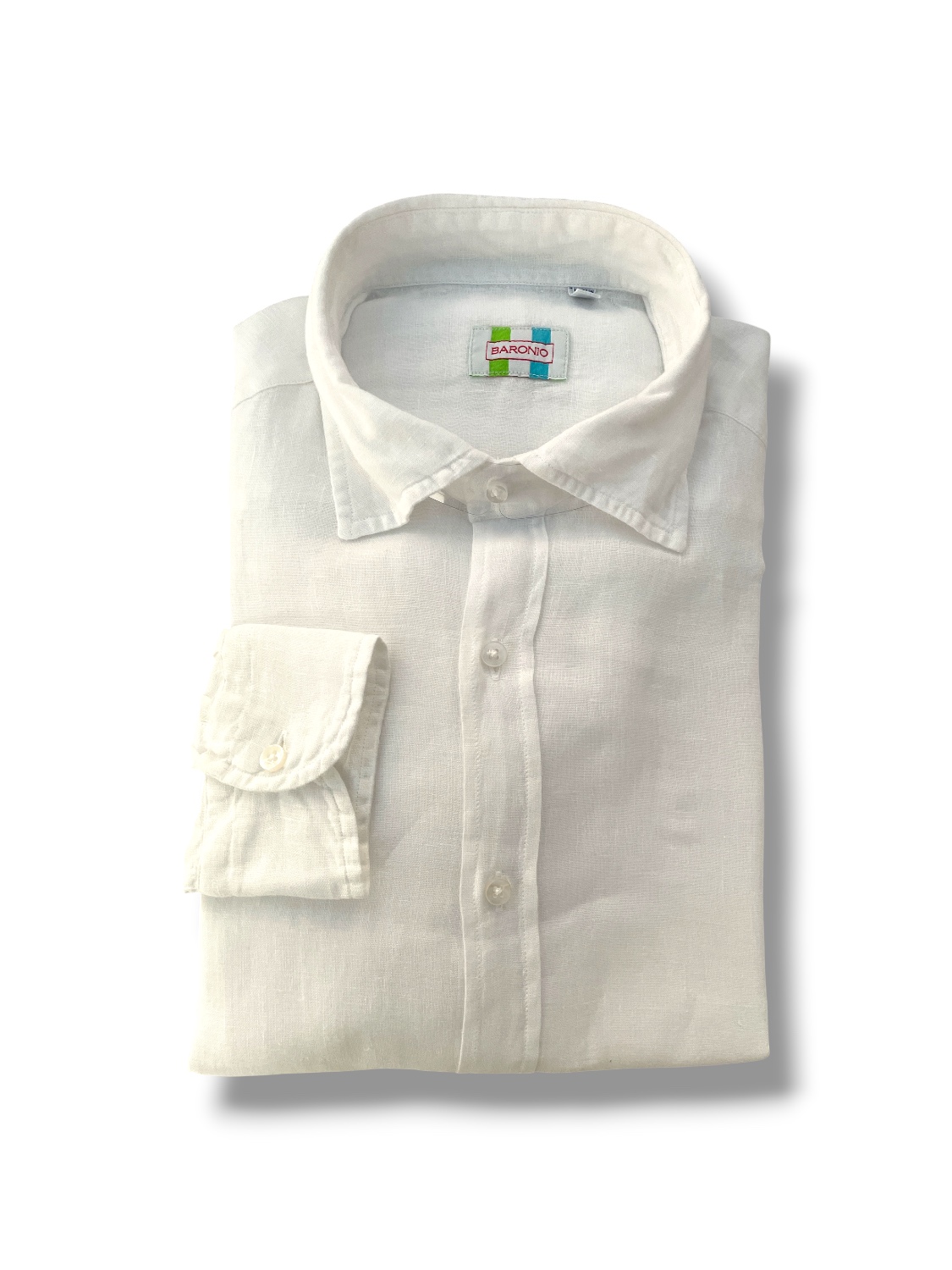 CAMICIA REGULAR FIT IN LINO COLOR BIANCO - immagine 3