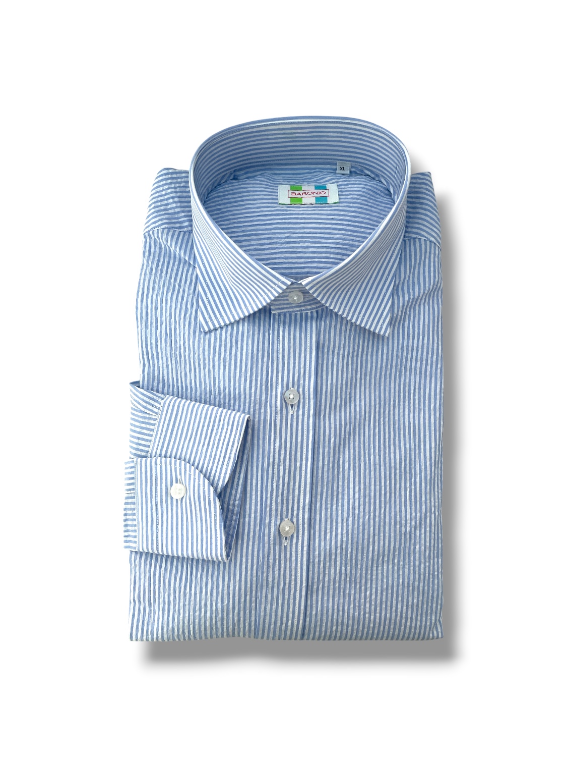 CAMICIA REGULAR FIT IN PURO COTONE COLOR BLU CHIARO - immagine 3