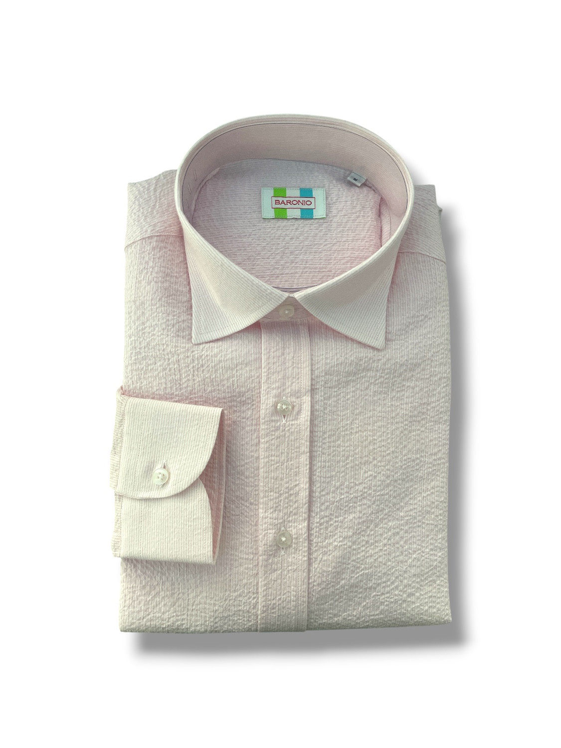 CAMICIA REGULAR FIT SEERSUCKER COLOR ROSA - immagine 3