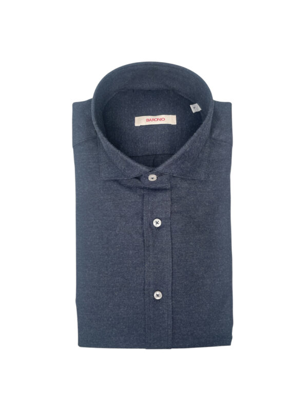 CAMICIA REGULAR FIT IN FLANELLA COLOR BLU CHIARO