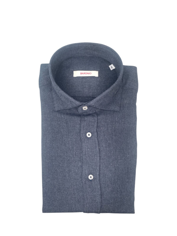 CAMICIA REGULAR FIT IN FLANELLA COLOR BLU CHIARO