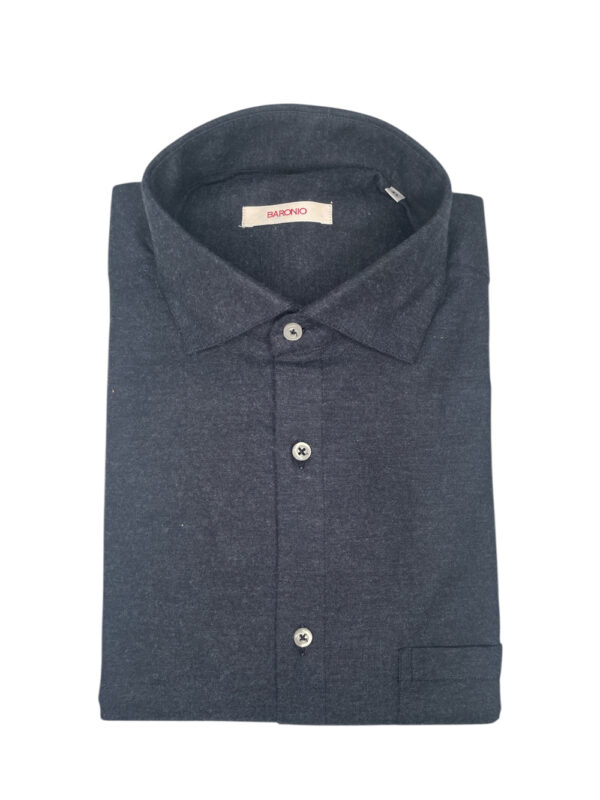 CAMICIA REGULAR FIT IN FLANELLA COLOR GRIGIO