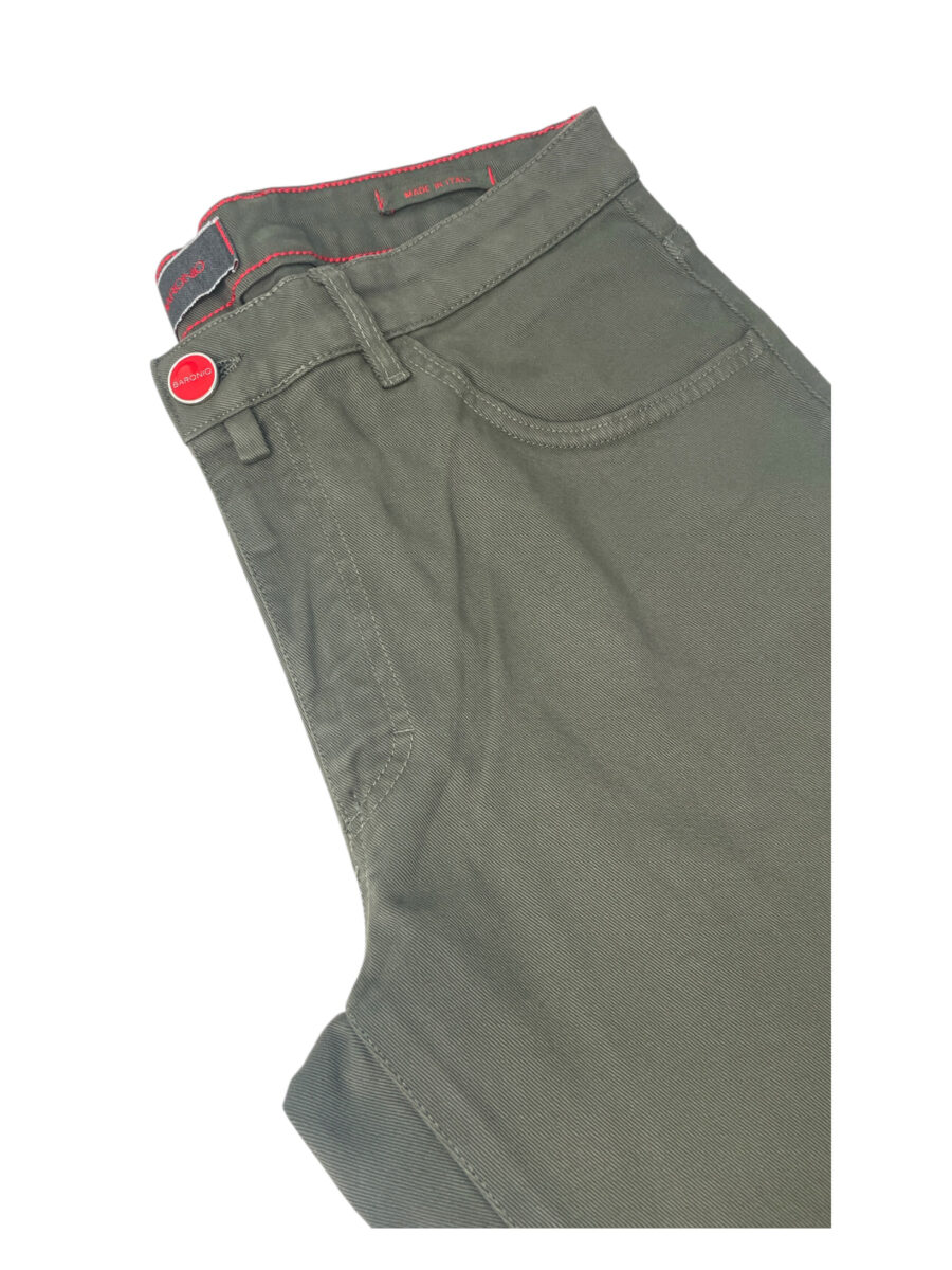 DENIM 5 TASCHE IN GABARDINE
COLOR VERDE MILITARE - immagine 3