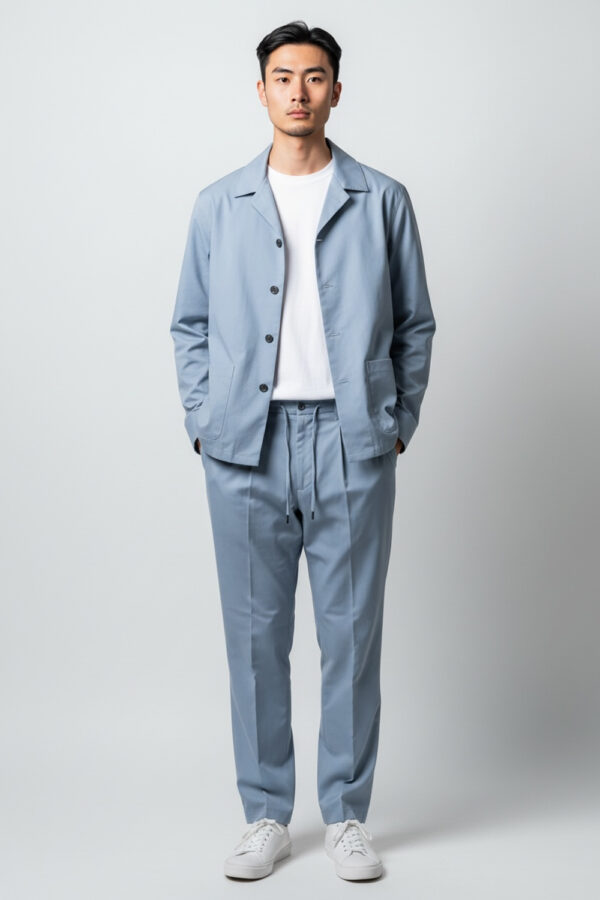 GIACCA CAMICIA IN COTONE COLOR CARTA DA ZUCCHERO