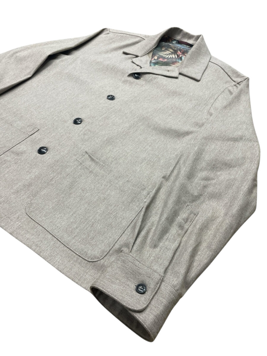 GIACCA CAMICIA IN LANA COLOR BEIGE - immagine 2