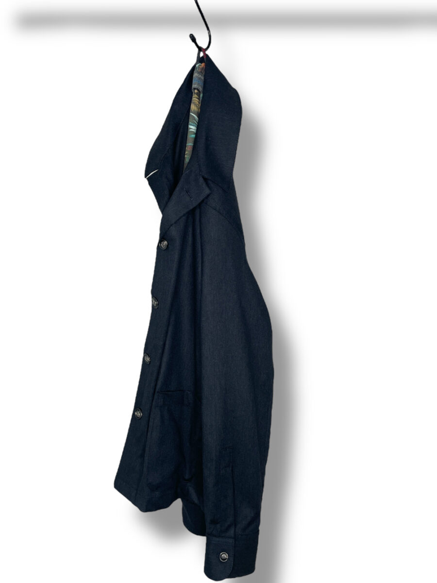 GIACCA CAMICIA IN LANA COLOR BLU SCURO
