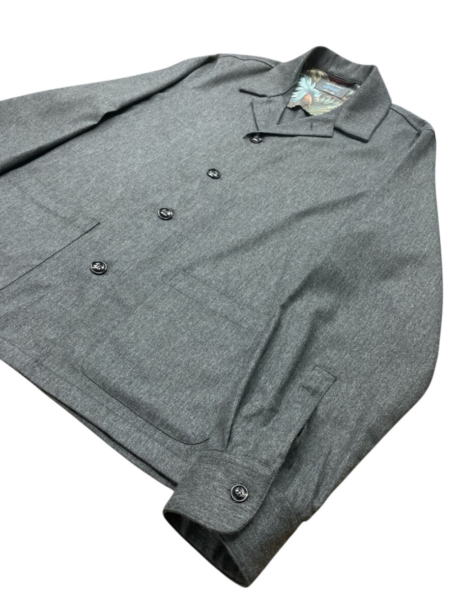 GIACCA CAMICIA IN LANA COLOR GRIGIO MEDIO - immagine 2