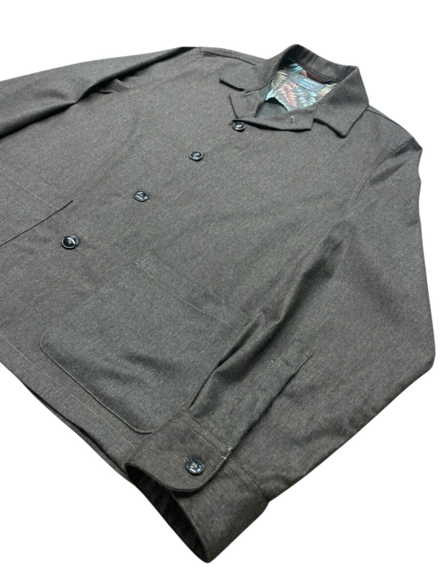 GIACCA CAMICIA IN LANA COLOR TORTORA - immagine 2