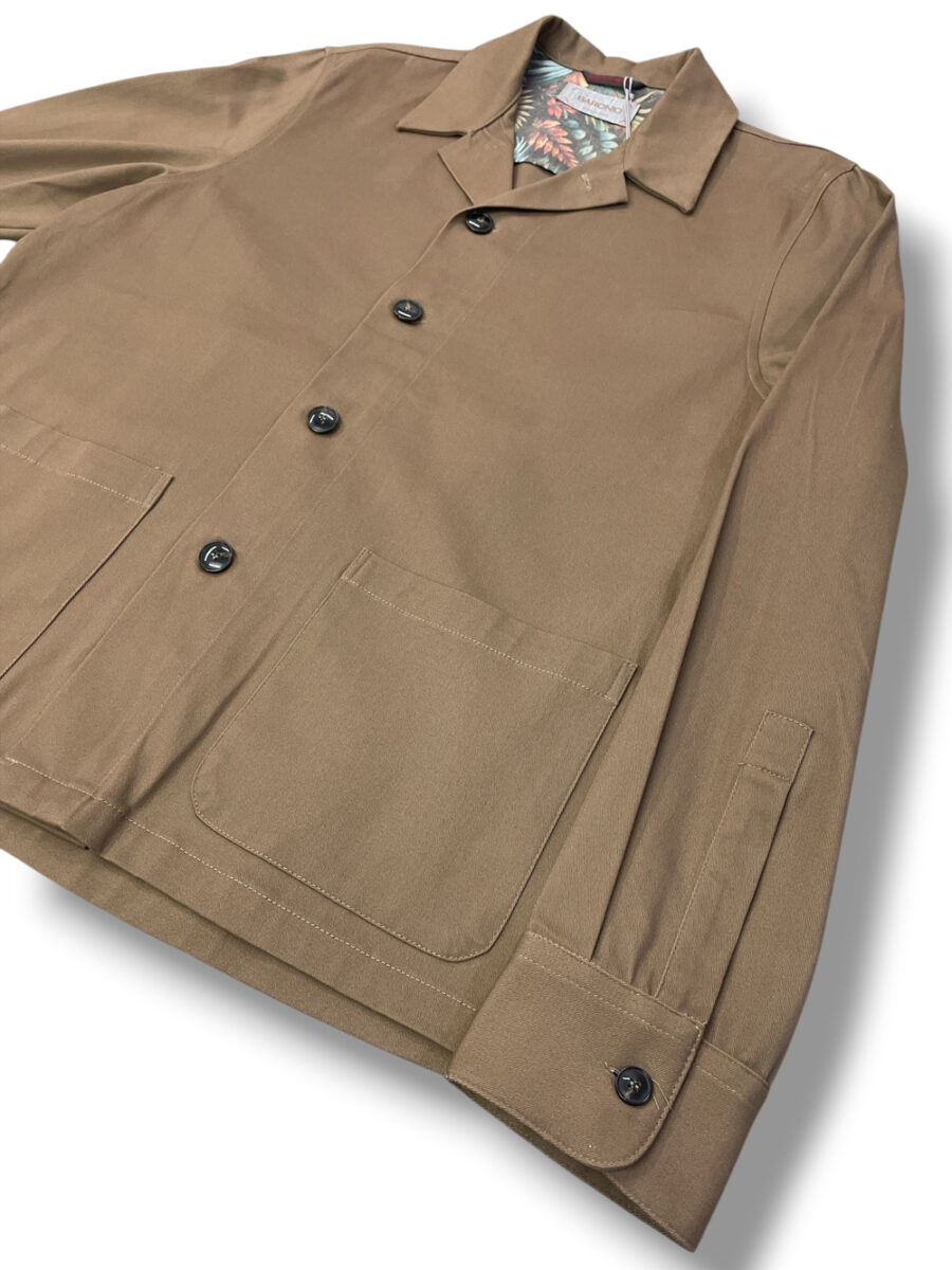 GIACCA CAMICIA IN GABARDINE COLOR TORTORA - immagine 2