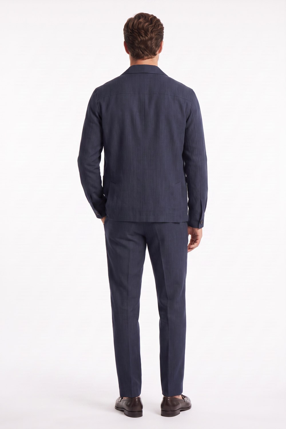 Overshirt in lana blu scuro Regular fit - immagine 2