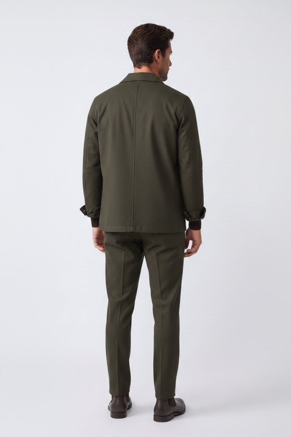 Overshirt in lana verde militare Regular fit - immagine 2