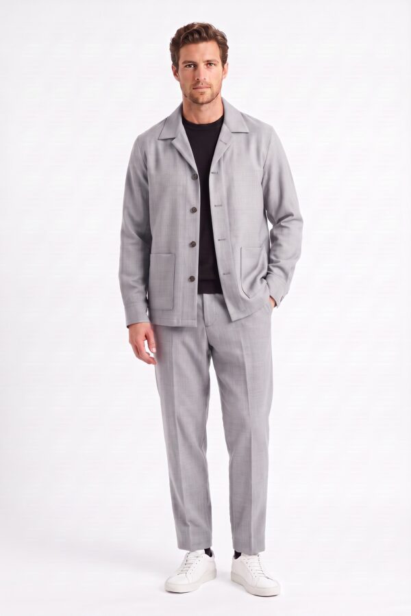 Overshirt in tasmania in grigio medio Regular fit