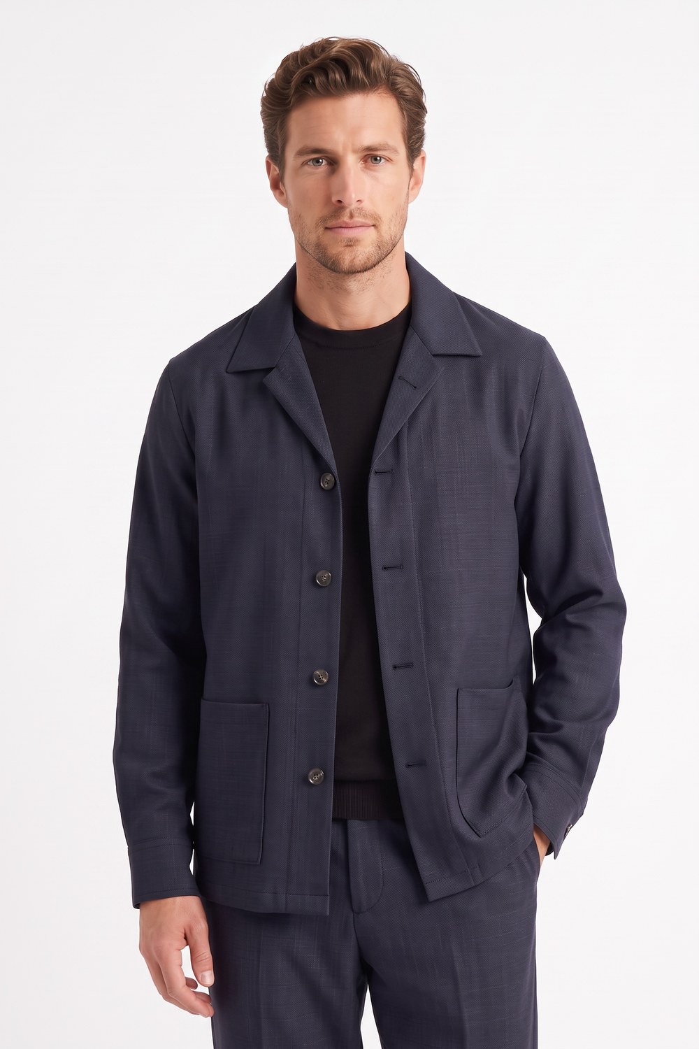 Overshirt in tasmania blu scuro Regular fit - immagine 3