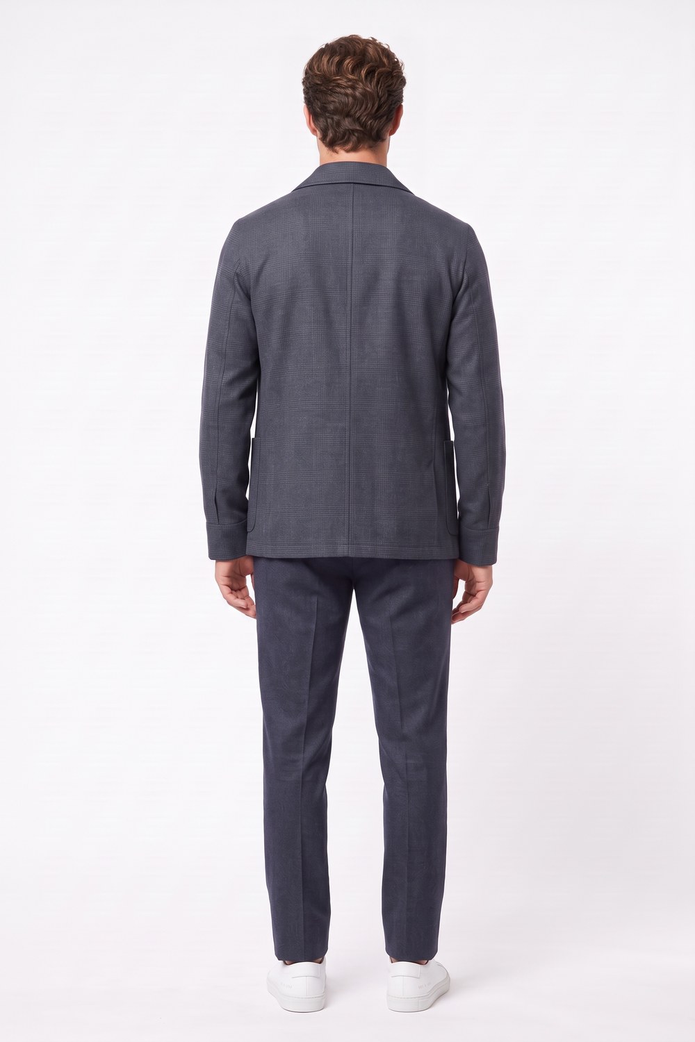 Overshirt in lana a quadri blu scuro Regular fit - immagine 2