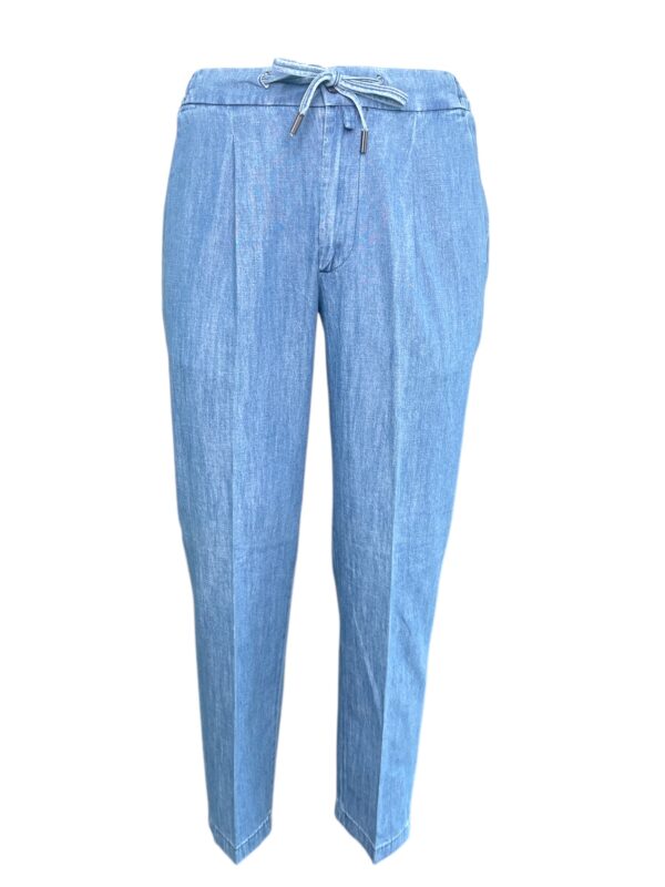 JEANS CON COULISSE E PINCES LIGHT WASH COLOR LIGHT WASH