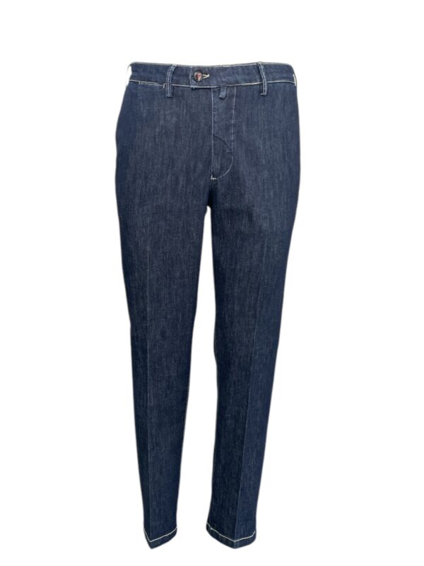 JEANS TASCA AMERICA CON CUCITURE BIANCHE COLOR DARK WASH