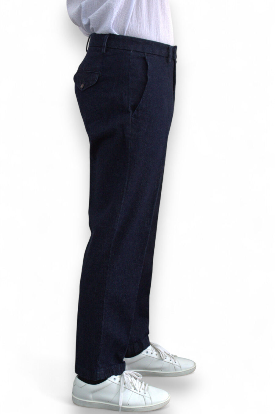 JEANS TASCA AMERICA CON PATTINE SUL RETRO COMFORT FIT MEDIUM WASH - immagine 5