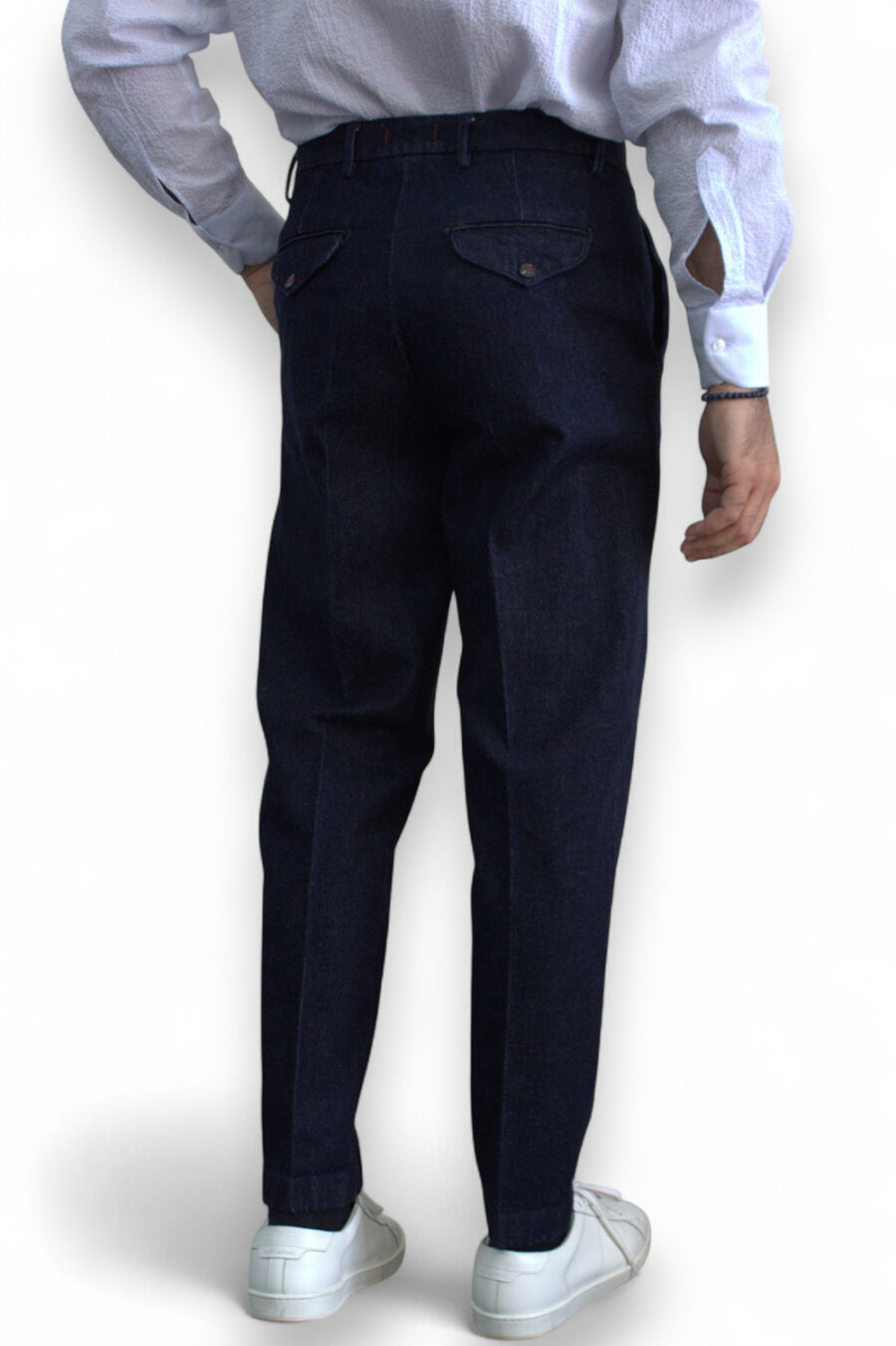 JEANS TASCA AMERICA CON PATTINE SUL RETRO COMFORT FIT MEDIUM WASH - immagine 6