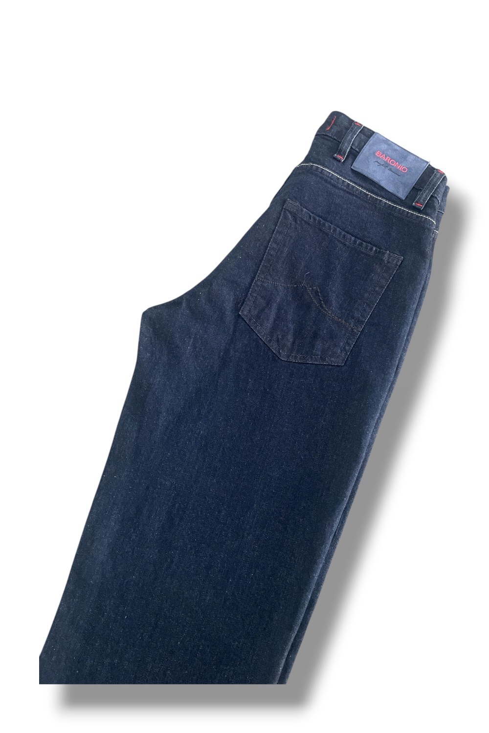 Denim blu scuro cuciture blu Regular fit - immagine 4