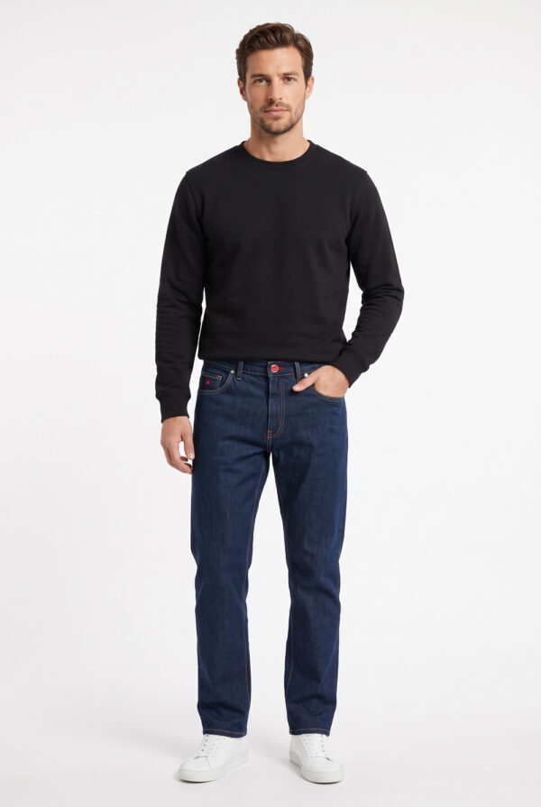 Denim blu scuro cuciture tabacco Regular fit