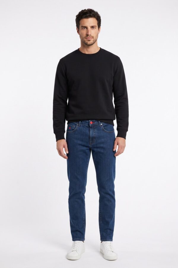DENIM DARK BLU STONE WASH CUCITURE BLU COLOR BLU SCURO