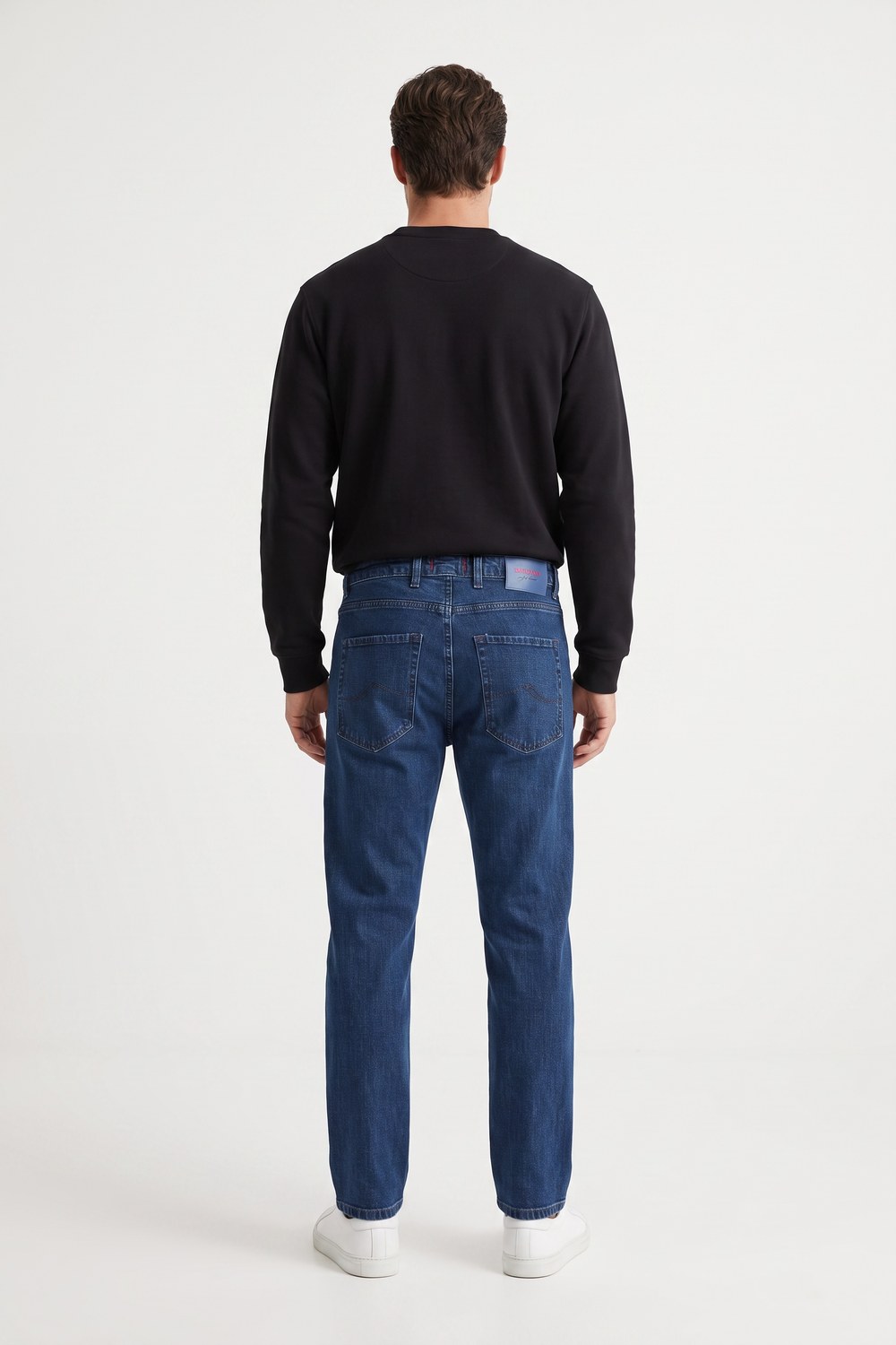 Denim dark blu stone wash cuciture blu Regular fit color blu scuro - immagine 2