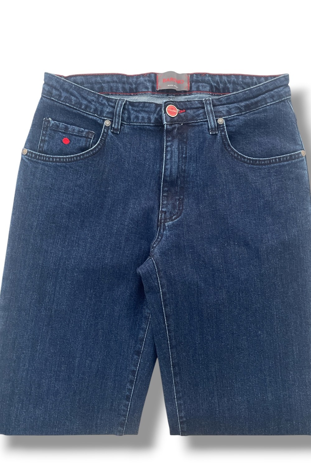 Denim dark blu stone wash cuciture blu Regular fit color blu scuro - immagine 5